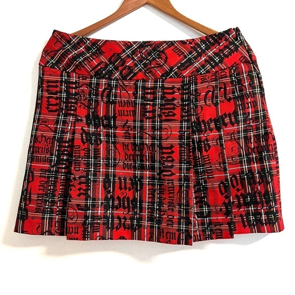 Tartan Mini Skirt Punk Plaid Goth Lettering Sinequanone Paris Kilt Style Lolita